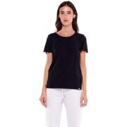 T-shirt Korte Mouw Leone 1947 Woman Short Sleeves Black Boring