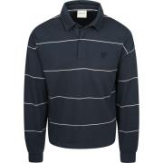 Polo Shirt Lange Mouw Lyle &amp; Scott Rugby Polo Streep Navy