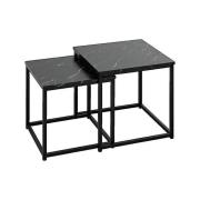 Bijzettafel VidaXL Bouts de canapé / guéridons Jones noir marbré