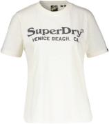 Superdry T-shirt Venice Beach Metallic Wit dames