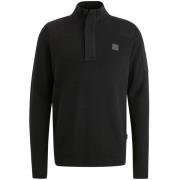 Pme Legend Half zip collar cotton knit Zwart heren