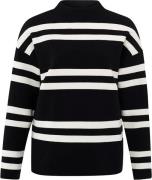 Yaya Block stripe sweater high neck Zwart dames