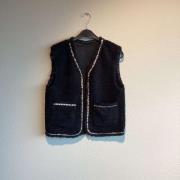 Geisha Gilet teddy embroidery Zwart dames