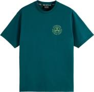 Scotch & Soda T-shirt Front and Back Artwork Groen heren