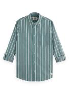 Scotch & Soda Overhemd Dobby Stripe Groen heren