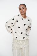 Geisha Sweater hearts terry Bruin dames