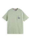 Scotch & Soda T-shirt Double Face Groen heren