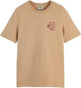 Scotch & Soda Regular fit left chest logo T-shirt Beige heren