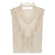 Nukus Top Maya Embroidery Bruin dames