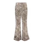Geisha Jeans wide Leopard Bruin dames