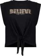 Geisha T-shirt Believe Animal Zwart dames