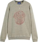 Scotch & Soda Sweater Denim Artwork Grijs heren