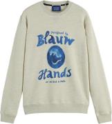 Scotch & Soda Sweater Denim Artwork Kaki heren