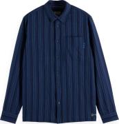Scotch & Soda Overhemd Textured Stripe Blauw heren