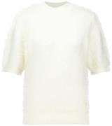 Zusss Fluffy Trui met Ronde Hals Off White dames