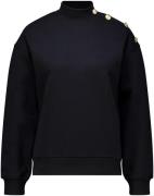 Geisha Sweater met Buttons op de Schouder Zwart dames