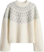 Opus Gebreide Trui Porway met fair isle-patroon Off White dames