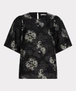Esqualo Top Jacquard Zwart dames
