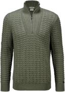 Cast Iron Half-zip Trui Groen heren