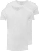 Slater T-shirt Stretch V 2-Pack Wit heren