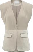 Yaya Blazer met satijnen details Beige dames