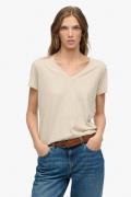 Superdry T-shirt Slub Beige dames