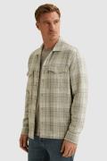 Vanguard Shirt jacket met allover ruitpatroon en structuur Beige heren