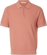 Selected Homme Polo Cran Zip Roze heren