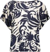 Geisha Top flower bi-color Navy dames