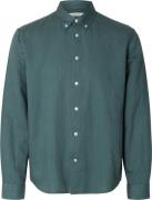 Selected Homme Overhemd Clay Linnen Blend Groen heren
