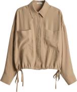Opus Overhemdblouse Fiberta met strikdetail  Camel dames