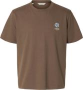 Selected Homme T-shirt Max Graphic Bruin heren