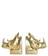 ITEM International Decoratieve objecten Bookend Set 2 Resin Goudkleuri...