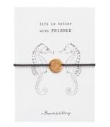 A Beautiful Story Armbanden Jewelry Postcard BW Seahorses Zwart