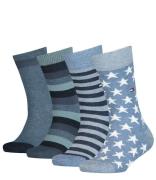 Tommy Hilfiger Sokken Kids Basic Stripe en Stars Only Sock 4-Pack dark...