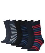 Tommy Hilfiger Sokken Duo Stripe Sock 6-Pack Blauw