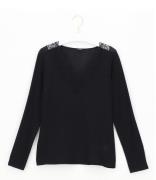 Perfect Line Cashmere Lace T-Shirt Long Sleeve