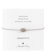 Gemstone Card Labradorite Silver Colored Bracelet