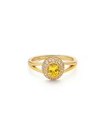 Ring With Colored Stone And Open Band Detail 124147Y