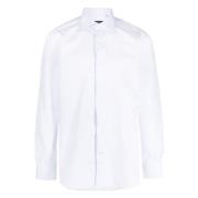 Gestreept Katoenen Shirt uit Italië Finamore , White , Heren