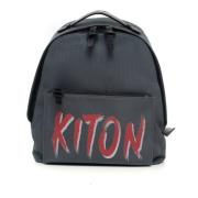 Leer en cordura rugzak Kiton , Gray , Heren