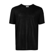 Zwarte Crew-neck Korte mouw T-shirt Upgrade Saint Laurent , Black , He...