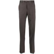 Slim Fit Wollen Broek, Gemaakt in Italië PT Torino , Brown , Heren