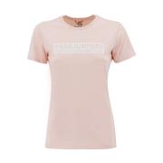 Ronde hals katoenen T-shirt Parajumpers , Pink , Dames