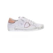 Stijlvolle witte leren sneakers - Damesmode Philippe Model , White , D...