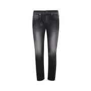 Zwarte Division Jeans met Logo Incotex , Black , Heren