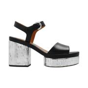 Zwarte Odina Plateau Sandalen met Hoge Hakken Chloé , Black , Dames