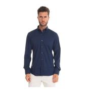 Slim Fit Button-Down Casual Overhemd Fay , Blue , Heren