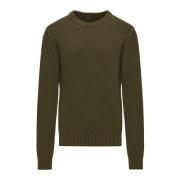 Warme Katoenen Crew Neck Sweater BomBoogie , Green , Heren