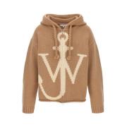 Beige Anker Rits Hoodie JW Anderson , Beige , Heren